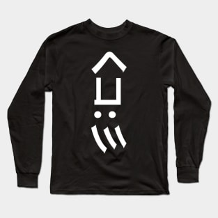 Squid Emoticon くコ:彡 Japanese Kaomoji Long Sleeve T-Shirt